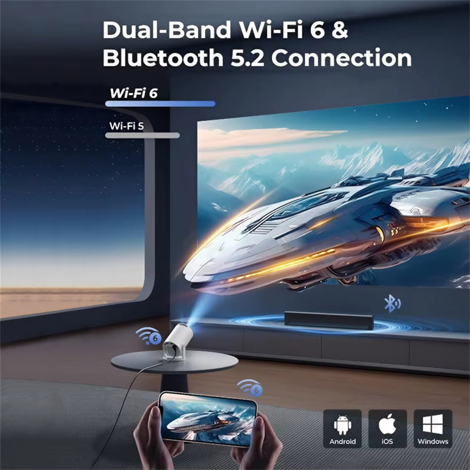 Ourdoor Smart Projector HY300 8K Android 11 Dual Wifi6 290ANSI Allwinner H726 BT5.4 1080P 1280*720P Home Cinema Outdoor Projetor